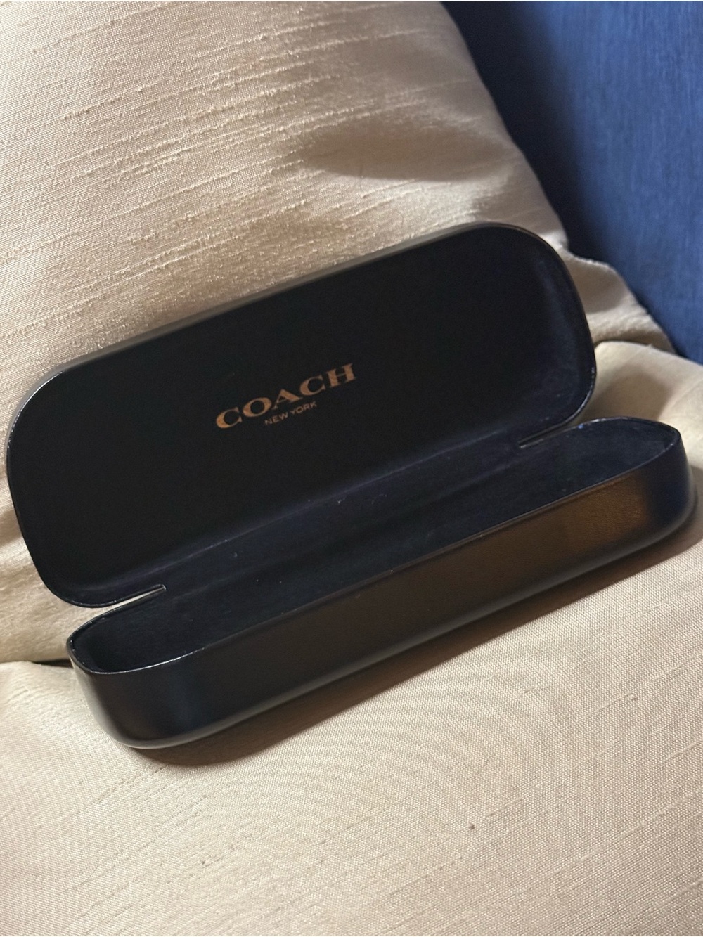 COACH Black Eyewear Case with Gold Logo